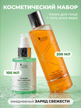 Набор косметический: Гидрогель алоэ 100 мл и Тоник для лица 200 мл