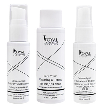 гель для умывания 30 мл + тоник 30 мл + сыворотка спрей 30 мл