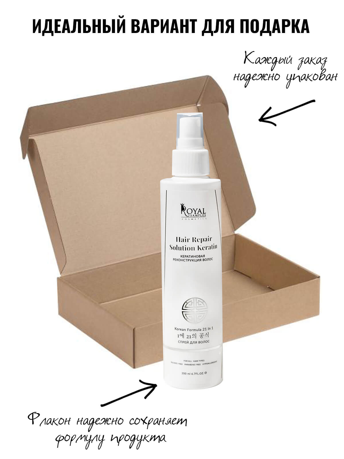 Спрей для волос Кератиновая реконструкция Корейская формула 21 в 1