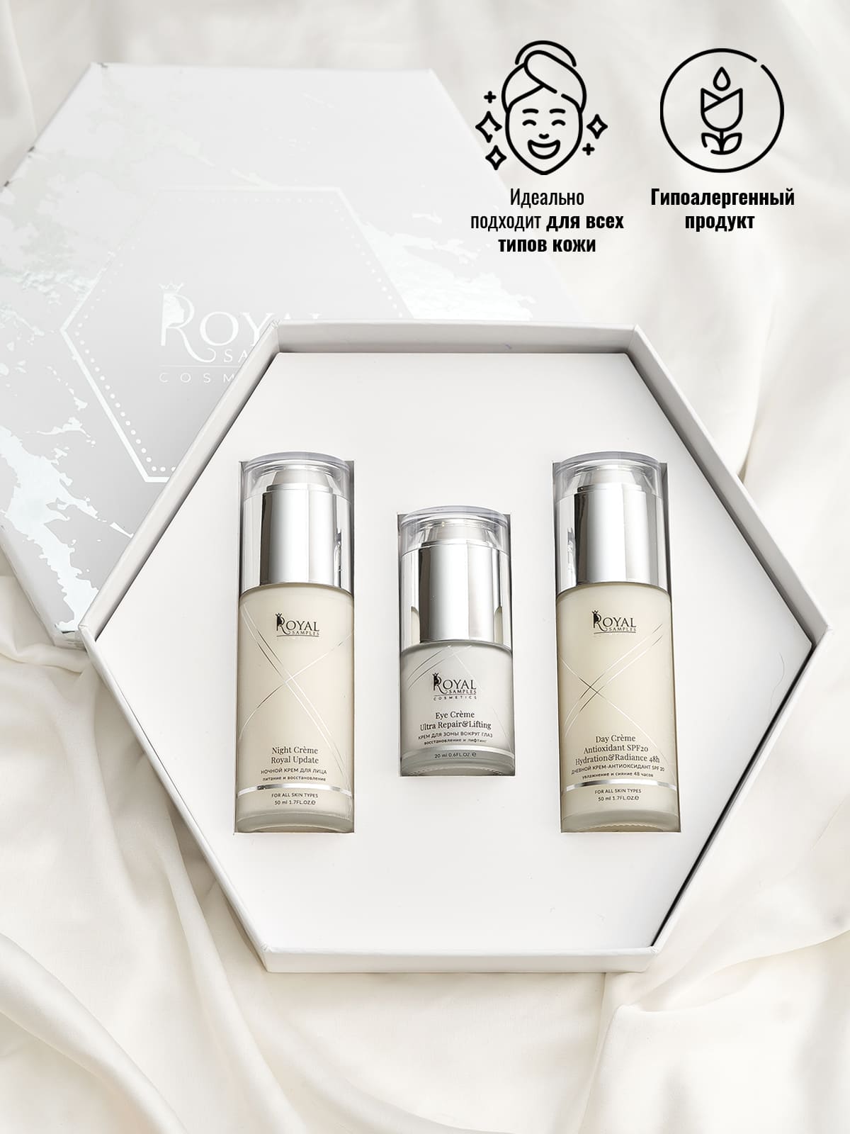 КОСМЕТИЧЕСКИЙ НАБОР IDEAL FACE (крем день, крем ночь, для зоны вокруг глаз)