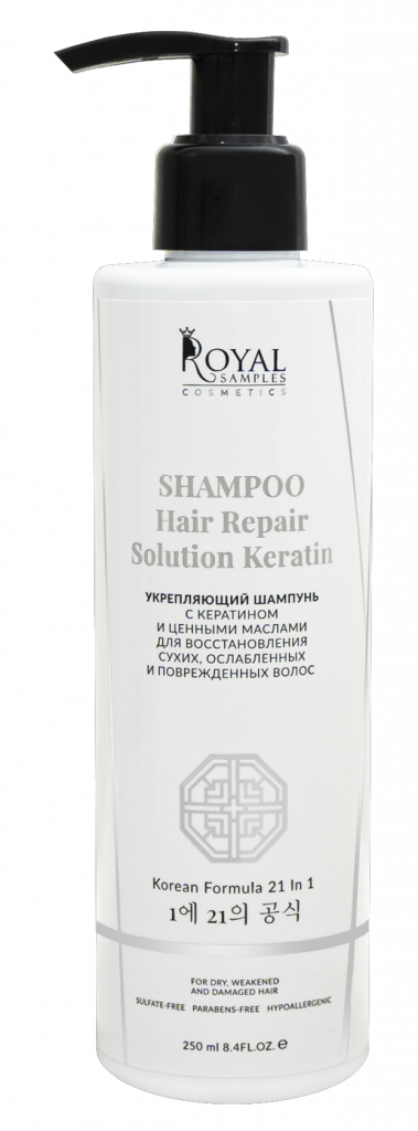 33. Royal Samples - Укрепляющий шампунь с кератином и ценными маслами для восстановления сухих, ослабленных и повреждённых волос.png